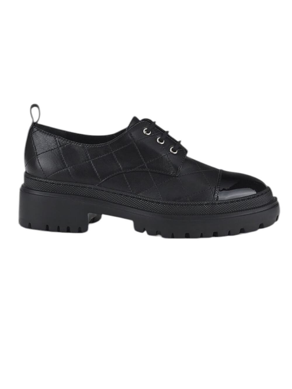 AGL Mary Quilted Lace-Up Black Shoes - EU40/US10